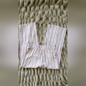 Joe Benbasset Blush and Cream Patterned Wide Leg Pants